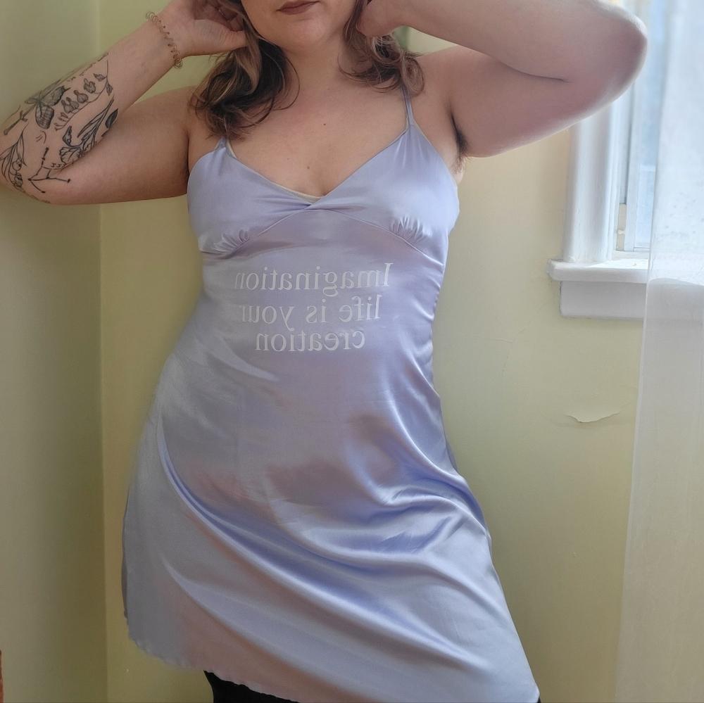 Praying blue slip dress